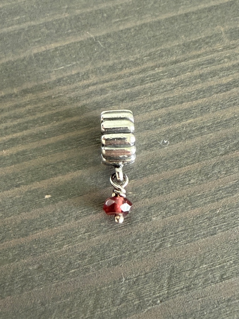 Pandora ALE S925 Sterling Silver Dangle Charm with Red Bead